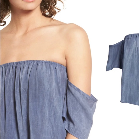 Nordstrom Off the shoulder Blue top - never worn - Picture 4 of 6